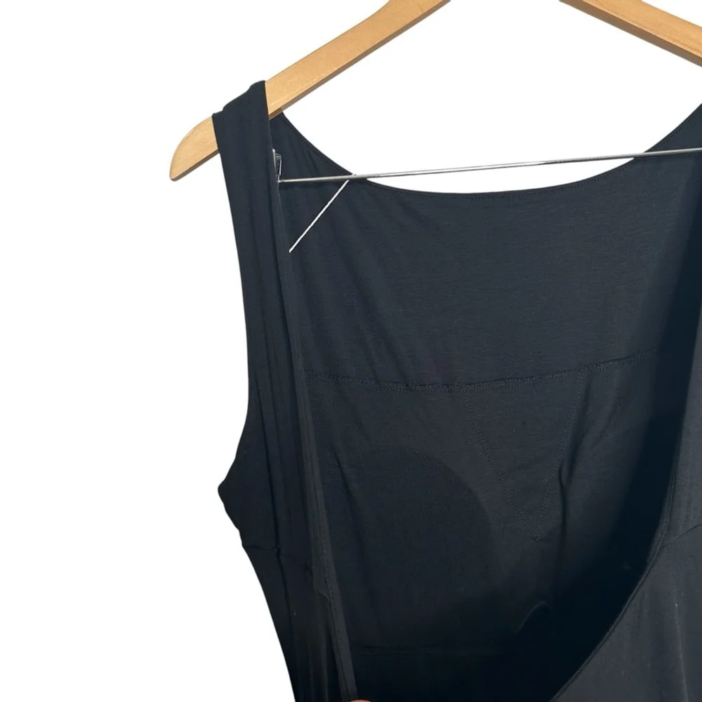 OGL Black Cooling Open Back Bandless Brami Boat Neck Mini Dress LBD Size XL - Picture 9 of 12